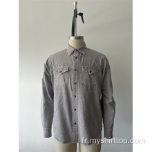 Chemise à col blanc gris 100% coton